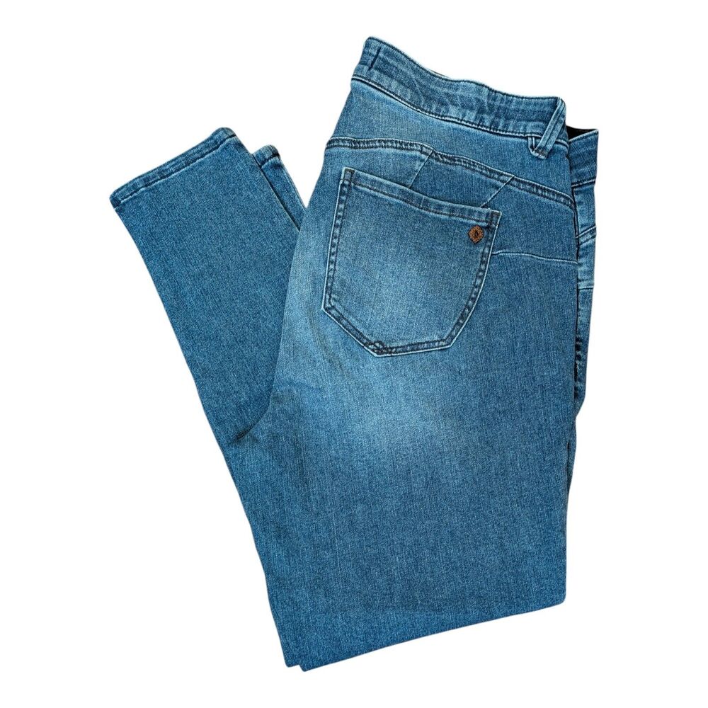 Democracy Jeans Women's 18W Blue Medium Wash Jeggings Comfort Casual Momcore